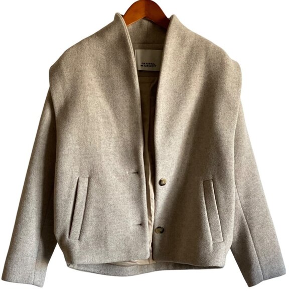 Isabel Marant Drogo Jacket Size 34 | US Size 2 Sand Wool - Picture 2 of 16